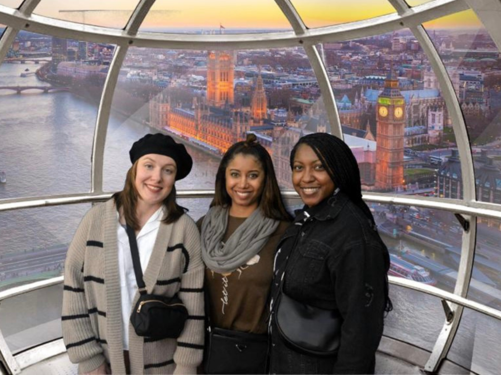 Photo of three women on the london eye
