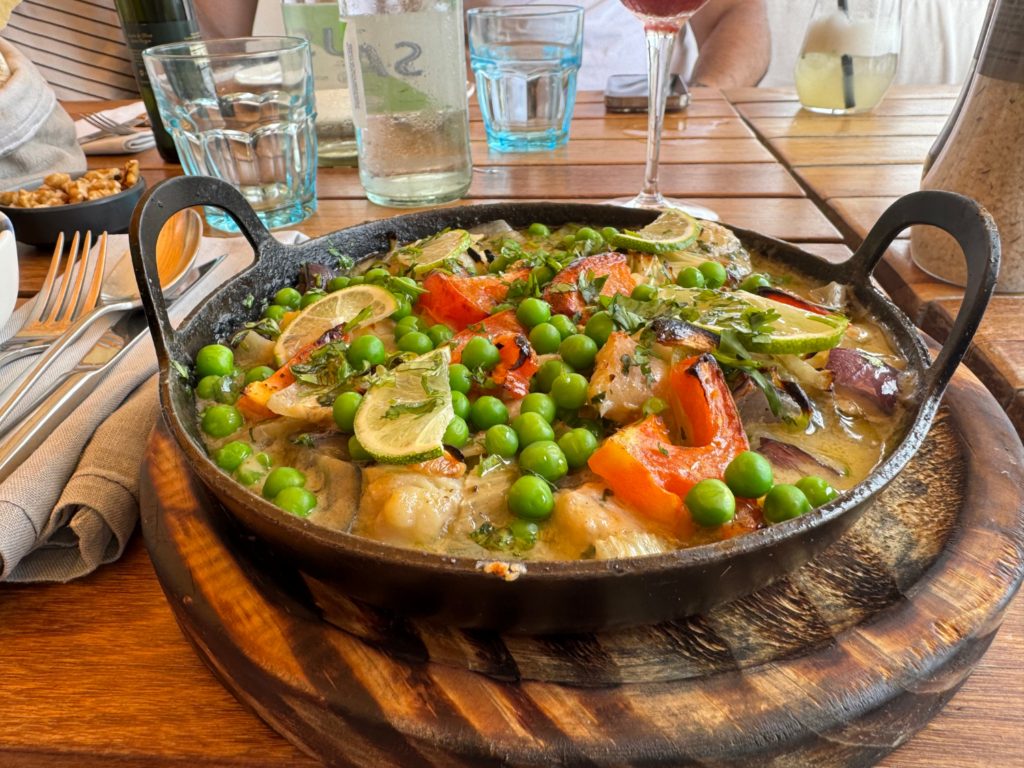 seafood dish at Parador Imarangatu