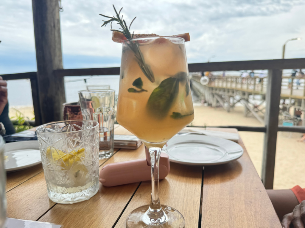 Tropical drink on beach in Uruguay
