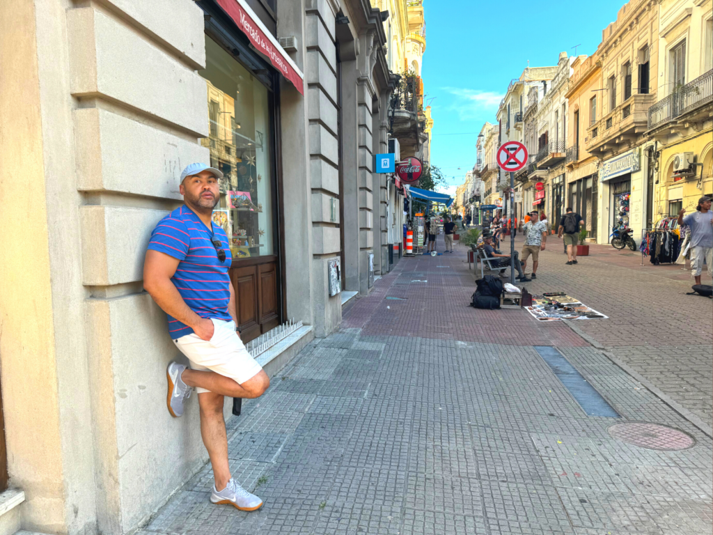 man in the streets of montevideo uruguay