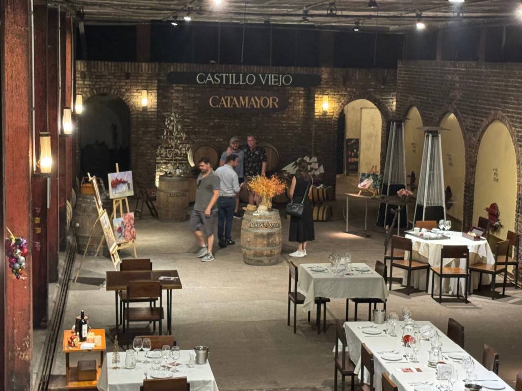 Inside cellar of Castillo Viejo Winery