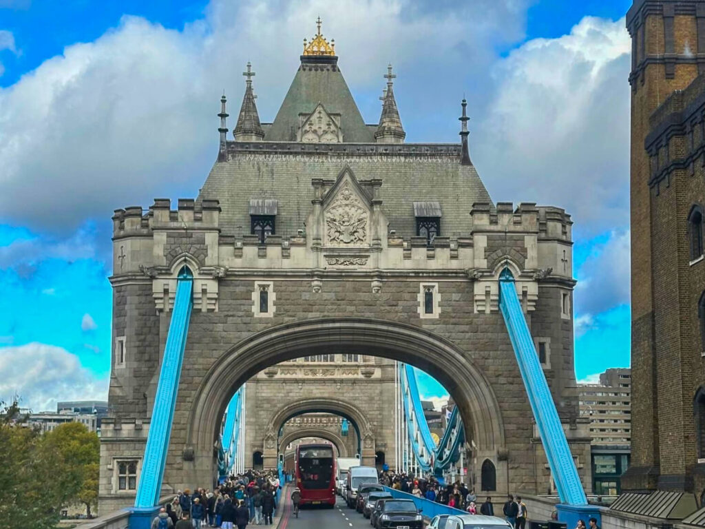 close up photo on tower bridge in