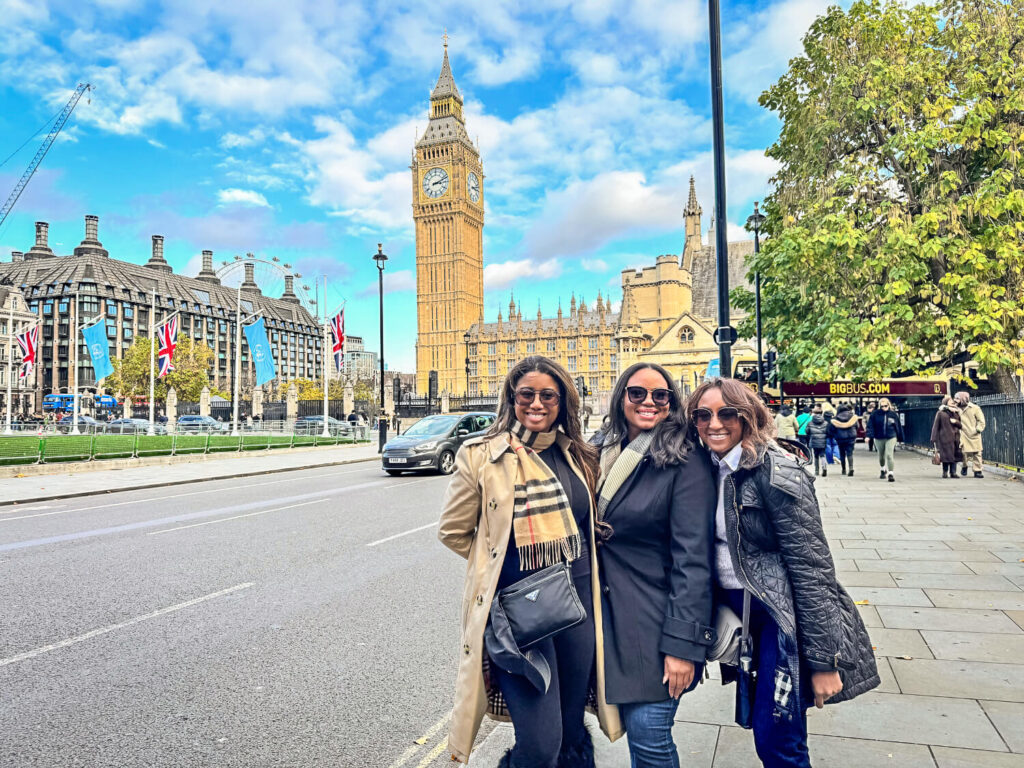 3 women in front of Big Ben