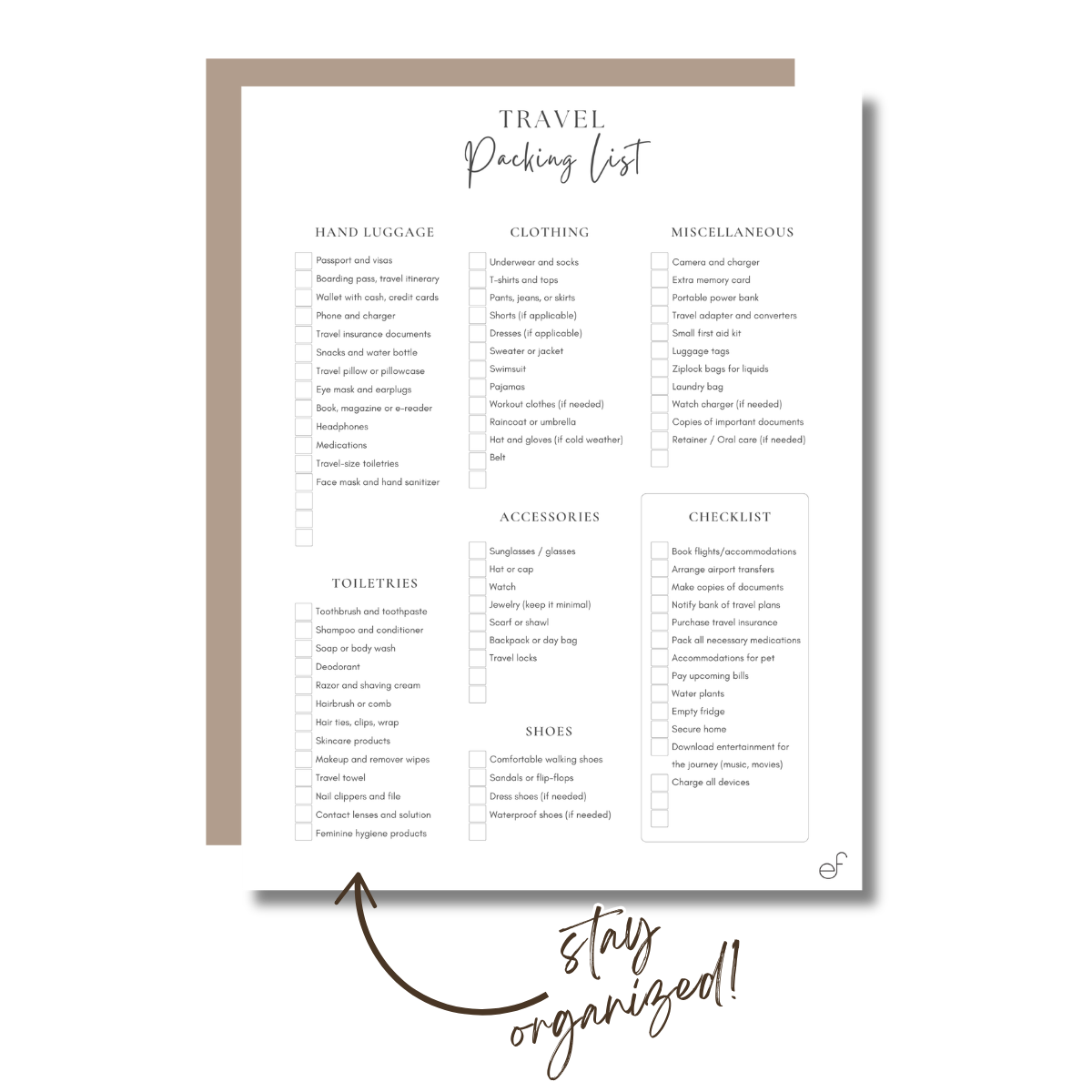 Preview of packing list page 2